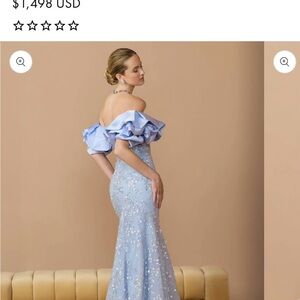 Mac Duggal Light Blue Evening Gow
